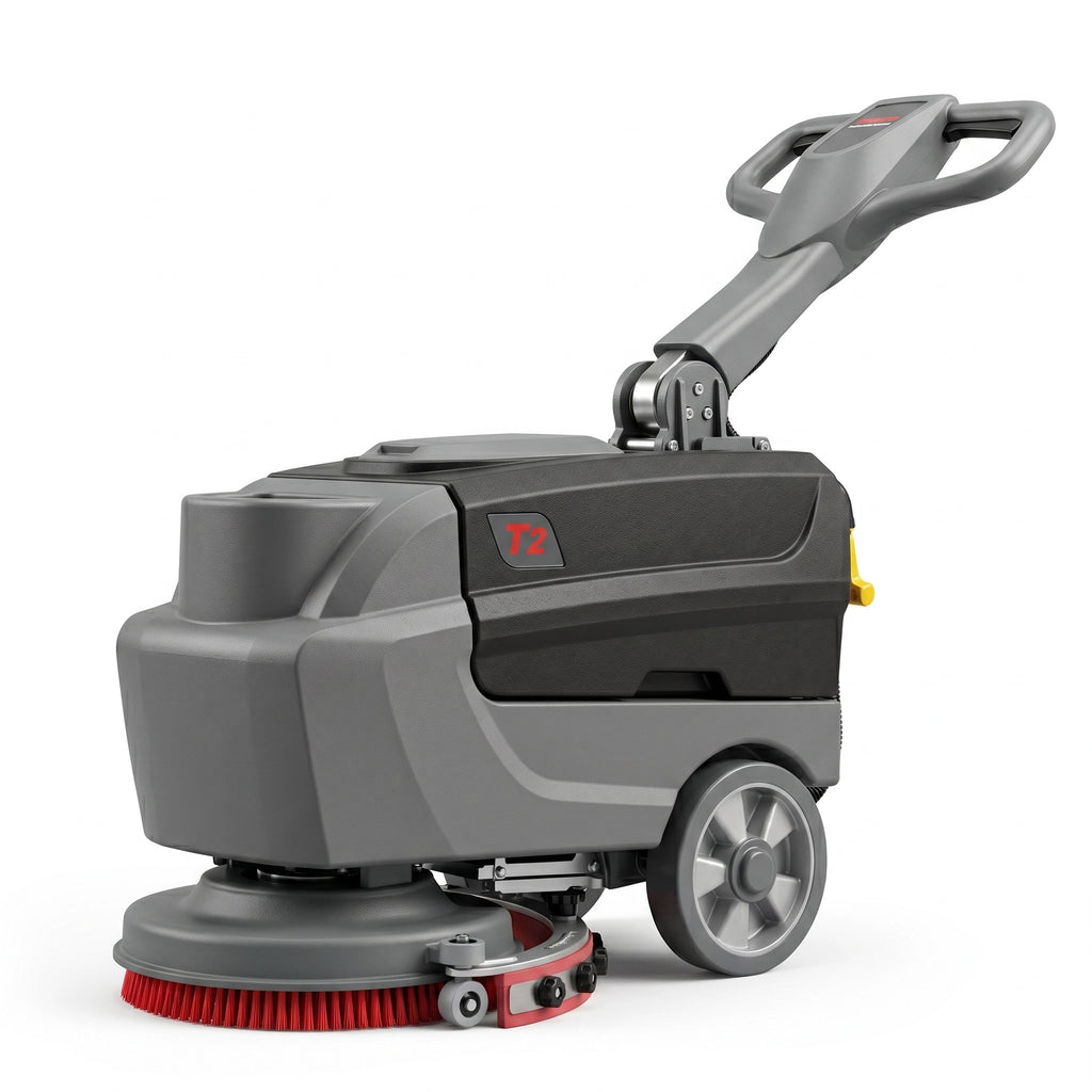 Compact Commercial Floor Scrubber - Cordless Walk-Behind Hard Floor Cleaner